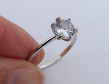 Load image into Gallery viewer, Faux Diamond &amp; Silver Tone Costume Ring (size 10)
