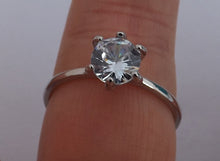 Load image into Gallery viewer, Faux Diamond &amp; Silver Tone Costume Ring (size 10)
