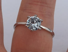 Load image into Gallery viewer, Faux Diamond &amp; Silver Tone Costume Ring (size 10)
