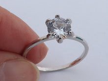 Load image into Gallery viewer, Faux Diamond &amp; Silver Tone Costume Ring (size 10)
