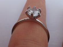 Load image into Gallery viewer, Faux Diamond &amp; Silver Tone Costume Ring (size 10)
