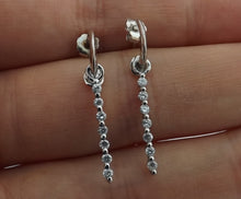 Load image into Gallery viewer, Faux Diamond &amp; Silver Tone Drop Earrings
