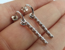 Load image into Gallery viewer, Faux Diamond &amp; Silver Tone Drop Earrings
