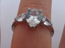 Load image into Gallery viewer, Faux Diamonds &amp; Silver Tone Costume Ring (size 10)
