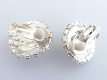 Load image into Gallery viewer, Faux Pearl &amp; Faux Diamonds Clip on Earrings
