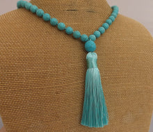 Load image into Gallery viewer, Faux Turquoise Beads &amp; Tassel, Pendant Necklace
