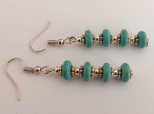 Load image into Gallery viewer, Faux Turquoise Layered Bead Earrings
