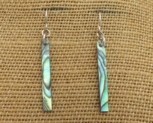 Load image into Gallery viewer, Fine Paua Rectangle Drop Earrings
