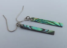 Load image into Gallery viewer, Fine Paua Rectangle Drop Earrings
