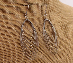 Fine Wire Sterling Silver Drop Earrings