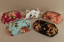 Load image into Gallery viewer, Floral Print Vintage Style Coin Purse (five options)
