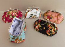 Load image into Gallery viewer, Floral Print Vintage Style Coin Purse (five options)
