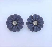 Load image into Gallery viewer, Frosted Blue Flower Stud Earrings
