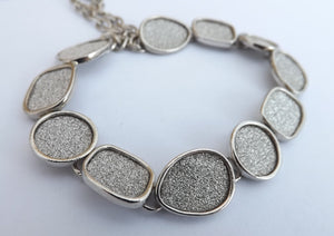 Glittery Grey & Silver Tone Bracelet