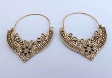 Load image into Gallery viewer, Hoop Style Drop Earrings with Diamantes (Gold or Silver Tone)
