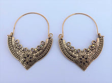 Load image into Gallery viewer, Hoop Style Drop Earrings with Diamantes (Gold or Silver Tone)
