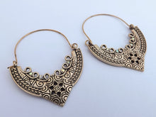 Load image into Gallery viewer, Hoop Style Drop Earrings with Diamantes (Gold or Silver Tone)
