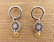 Load image into Gallery viewer, Gold &amp; Silver Drop Earrings on Stud Setting
