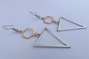 Gold & Silver Tone Geometric Drop Earrings