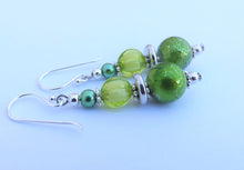 Load image into Gallery viewer, Green Bead Earrings
