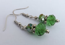 Load image into Gallery viewer, Green Faceted Bead Earrings
