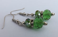 Load image into Gallery viewer, Green Faceted Bead Earrings

