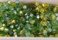 Load image into Gallery viewer, 120pcs Green Mix Glass Bicone 4mm Beads

