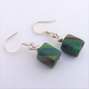 Green & Gold Kathryn Design Bead Drop Earrings