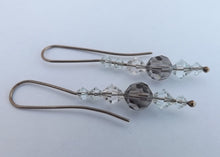 Load image into Gallery viewer, Grey &amp; Clear Bead Earrings
