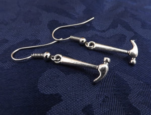 Hammer Silver Tone Earrings