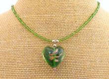 Load image into Gallery viewer, Handmade Green Glass Heart Pendant Necklace
