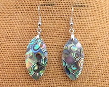 Load image into Gallery viewer, Kayak Shaped Paua Mosaic Drop Earrings
