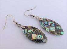 Load image into Gallery viewer, Kayak Shaped Paua Mosaic Drop Earrings
