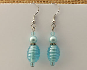 Light Blue AB Lustre Bead Earrings