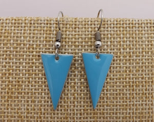 Light Blue Enamel Style Drop Earrings