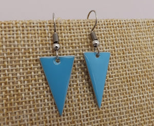 Light Blue Enamel Style Drop Earrings