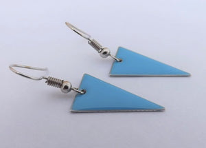 Light Blue Enamel Style Drop Earrings