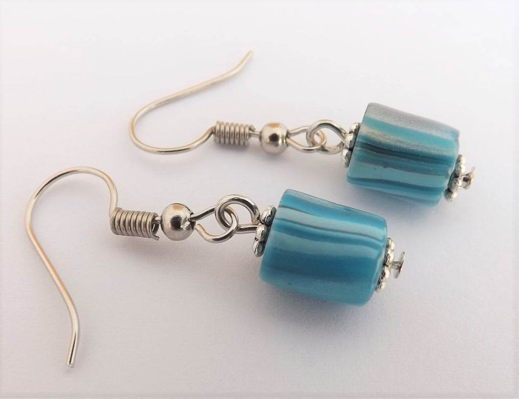 Blue Mix Kathryn Design Bead Drop Earrings