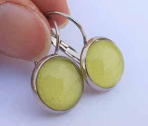 Light Green - Dome Earrings