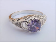 Load image into Gallery viewer, Light Purple &amp; Silver Tone Bling Ring (size 11)
