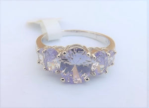Light Purple & Silver Tone Costume Ring (size 12)