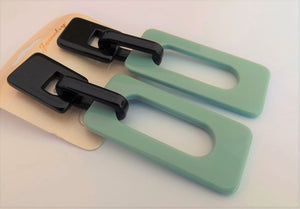 Acrylic Rectangle Large Chunky Drop Earrings (multiple colour options)