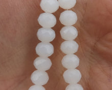 Load image into Gallery viewer, 6x8mm Milky White Crystal Cut Rondelle Beads  - myl
