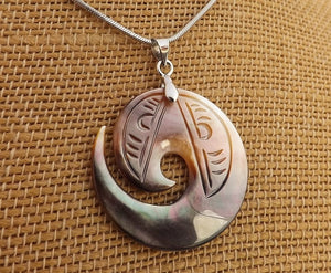 Mother of Pearl Koru Pendant Necklace