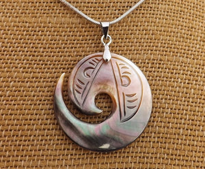 Mother of Pearl Koru Pendant Necklace