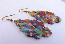 Load image into Gallery viewer, Multi Coloured Acrylic Drop Earrings
