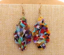Load image into Gallery viewer, Multi Coloured Acrylic Drop Earrings
