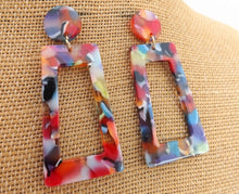 Load image into Gallery viewer, Acrylic Rectangle Drop Earrings (multiple colour options)
