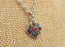 Load image into Gallery viewer, Multi Coloured &amp; Silver Tone Pendant Necklace
