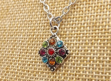 Load image into Gallery viewer, Multi Coloured &amp; Silver Tone Pendant Necklace
